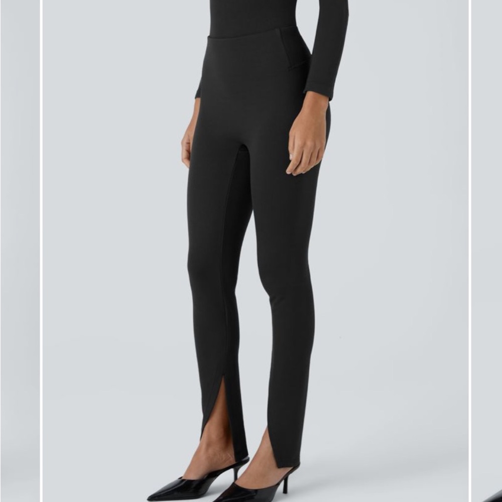 Halara Flex High Waisted Front Split Hem Work Pan… - image 2